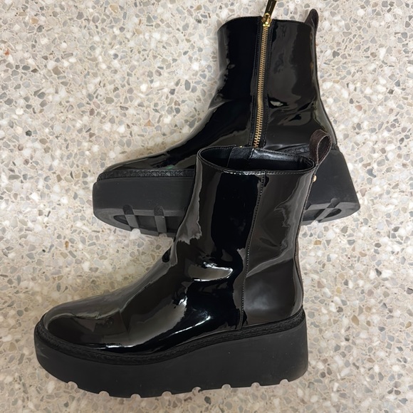 Michael Kors Geller Patent Leather Wedge Boots - Picture 4 of 8